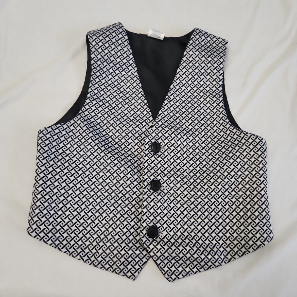 Belk boys size 4T black design suit vest #610
